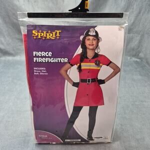 Spirit Fierce Firefighter Girls Costume Child Small 4-6 Halloween Dress NWT